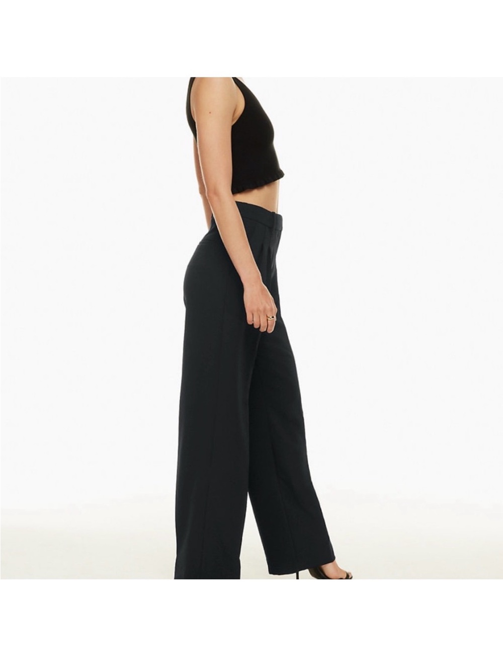 Wilfred Black Wide-Leg High-Rise Trousers